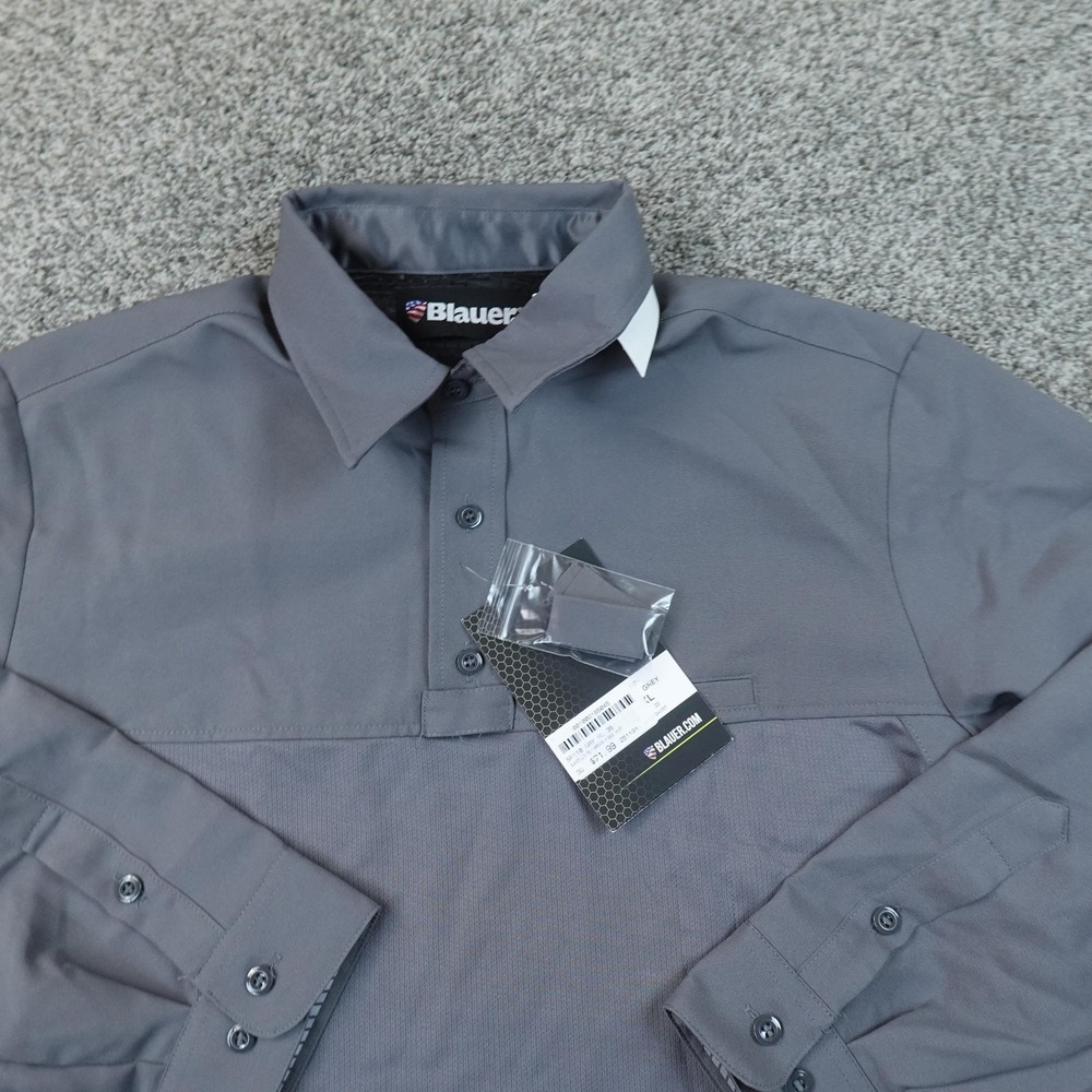 NEW Blauer Polo Shirt Mens XL Gray Long Sleeve Armorskin Base Duty Work Uniform